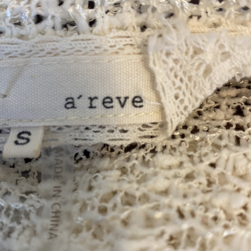 ANTHROPOLOGIE A'Reve Creme Lace Blouse Size Small - Picture 8 of 8